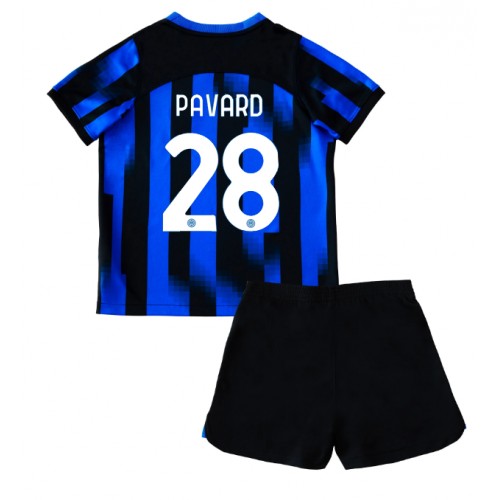 Fotballdrakt Barn Inter Milan Benjamin Pavard #28 Hjemmedraktsett 2023-24 Kortermet (+ Korte bukser)